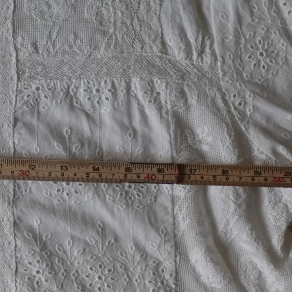 ZARA Broderie Anglaise and Lace XS White Top Embroidered 100% Cotton blouse - Picture 10 of 15